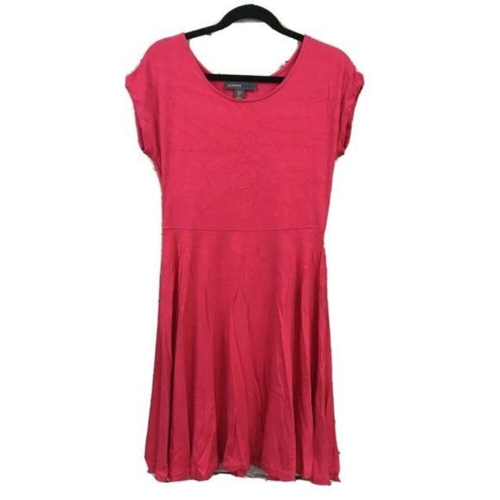 Donna Ricco Size M Fit N Flare Short Sleeve A-Line Knit Jersey Dress Stretch
